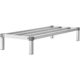 Aluminum Dunnage Rack, 48' x 20' Commercial Food Floor Rack, 8' Off the Floor, 1000 lbs Capacity All-Welded Aluminum Storage Rack